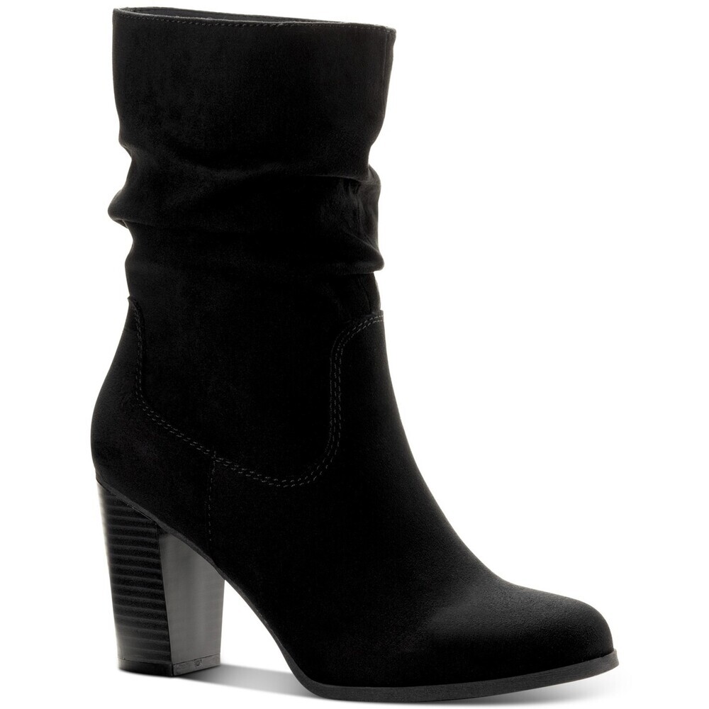 Style & Co Saraa Boots Women's US 7 Black Block Heel Mid-Calf Bootie LION139